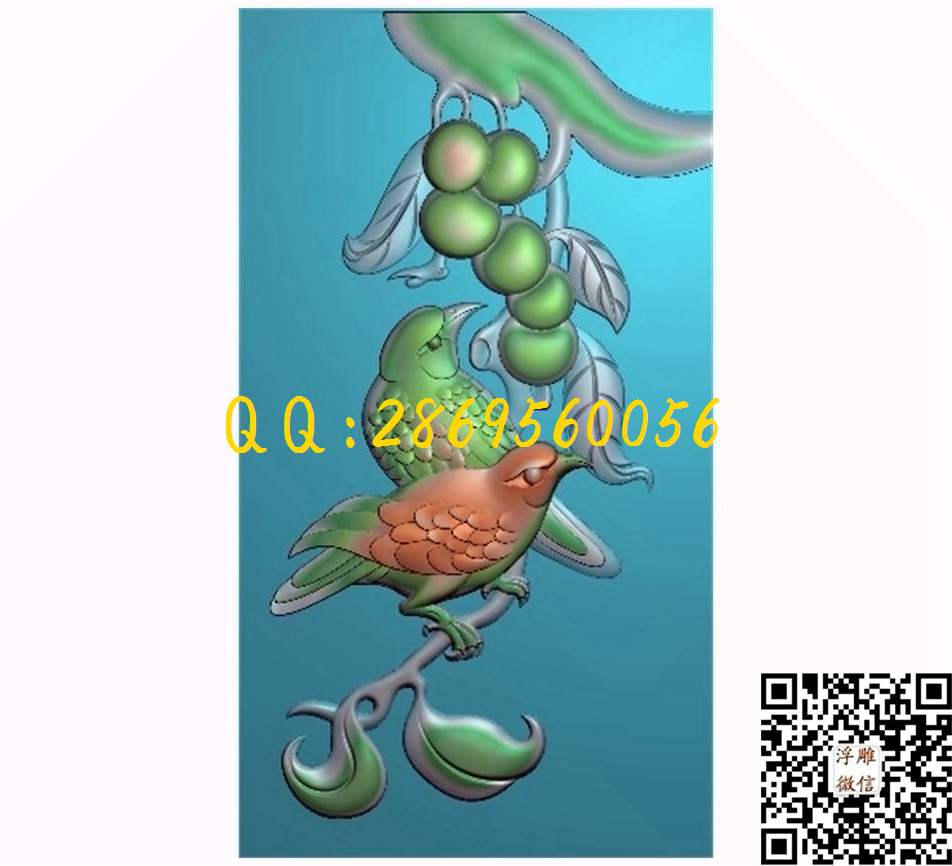 喜上眉梢花鸟牌子_花草花鸟挂件牌子仿古兽牌玉石雕刻花件玉雕石雕精雕图浮雕图