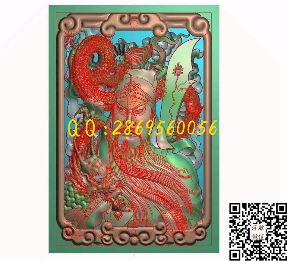 仿古关公头像挂件玉石雕刻关羽牌子玉石雕刻站关公戏龙_46牌加边框新龙关公精雕图浮雕图