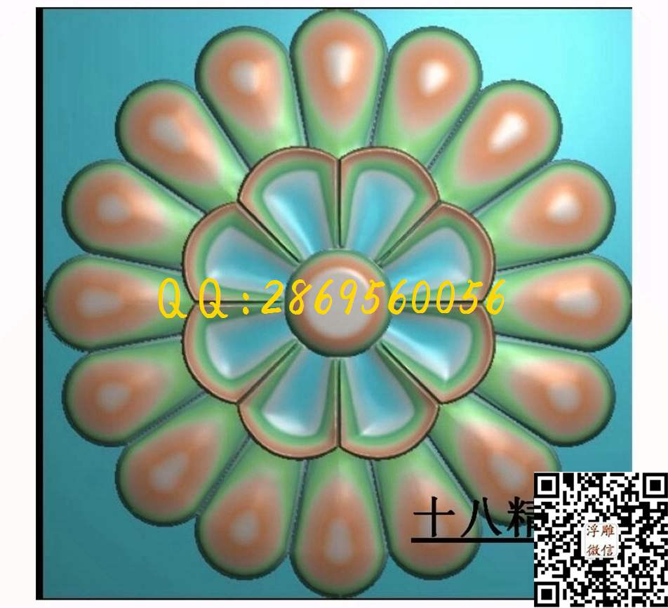 104_圆形洋花圆门花欧式洋花门芯圆洋花精雕图浮雕图