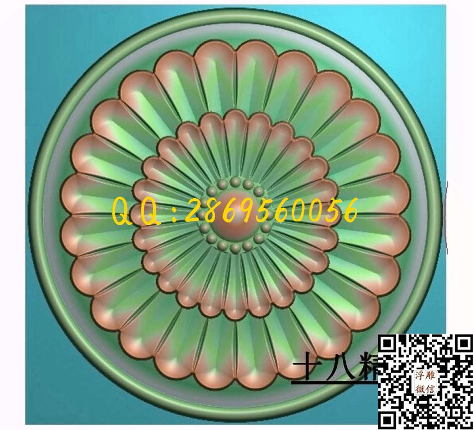 A155_圆形洋花圆门花欧式洋花门芯圆洋花精雕图浮雕图