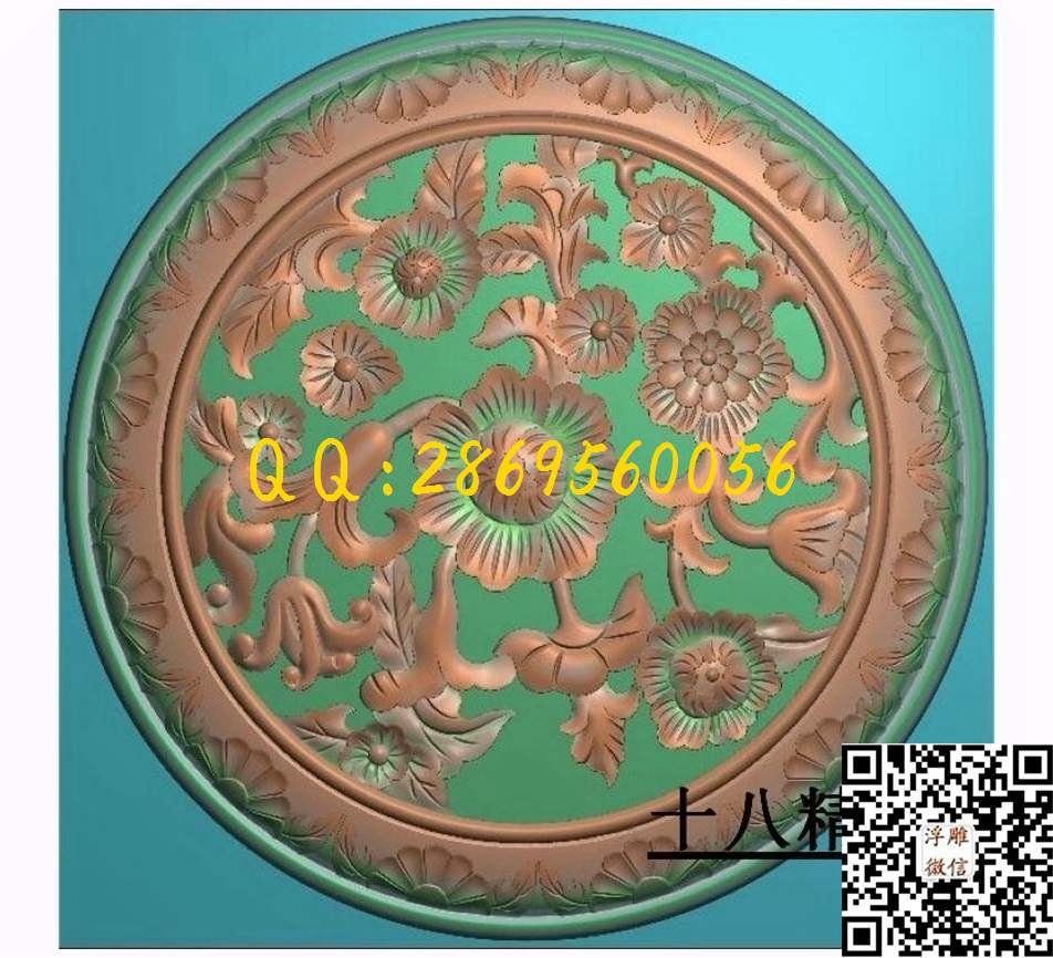 Y37_圆形洋花圆门花欧式洋花门芯圆洋花精雕图浮雕图