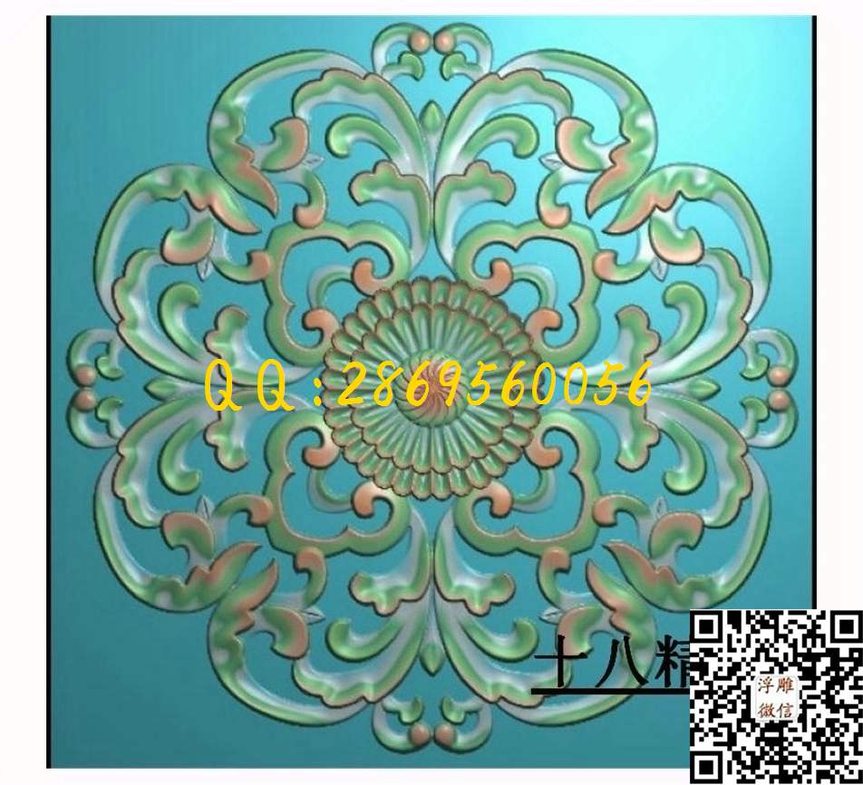 门上花299_圆形洋花圆门花欧式洋花门芯圆洋花精雕图浮雕图