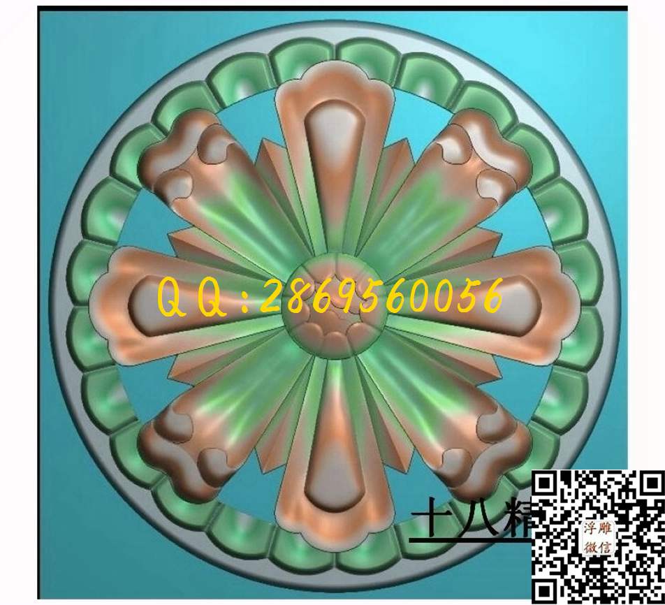 门上花68_圆形洋花圆门花欧式洋花门芯圆洋花精雕图浮雕图