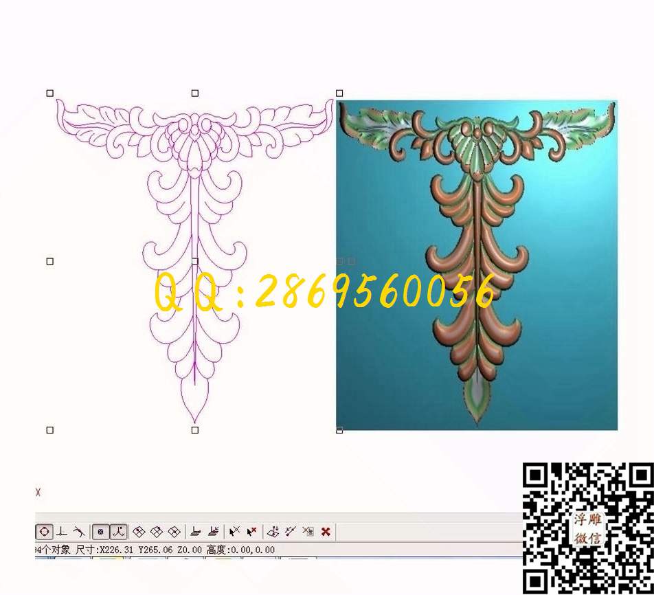 欧式门花A173_精雕图洋花门花贴花门上花精雕图浮雕图