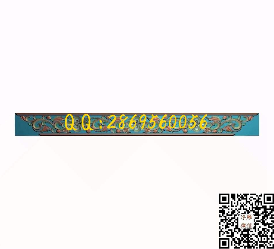 403_长条洋花门花贴花横洋花牙板裙板门楣长花精雕图浮雕图