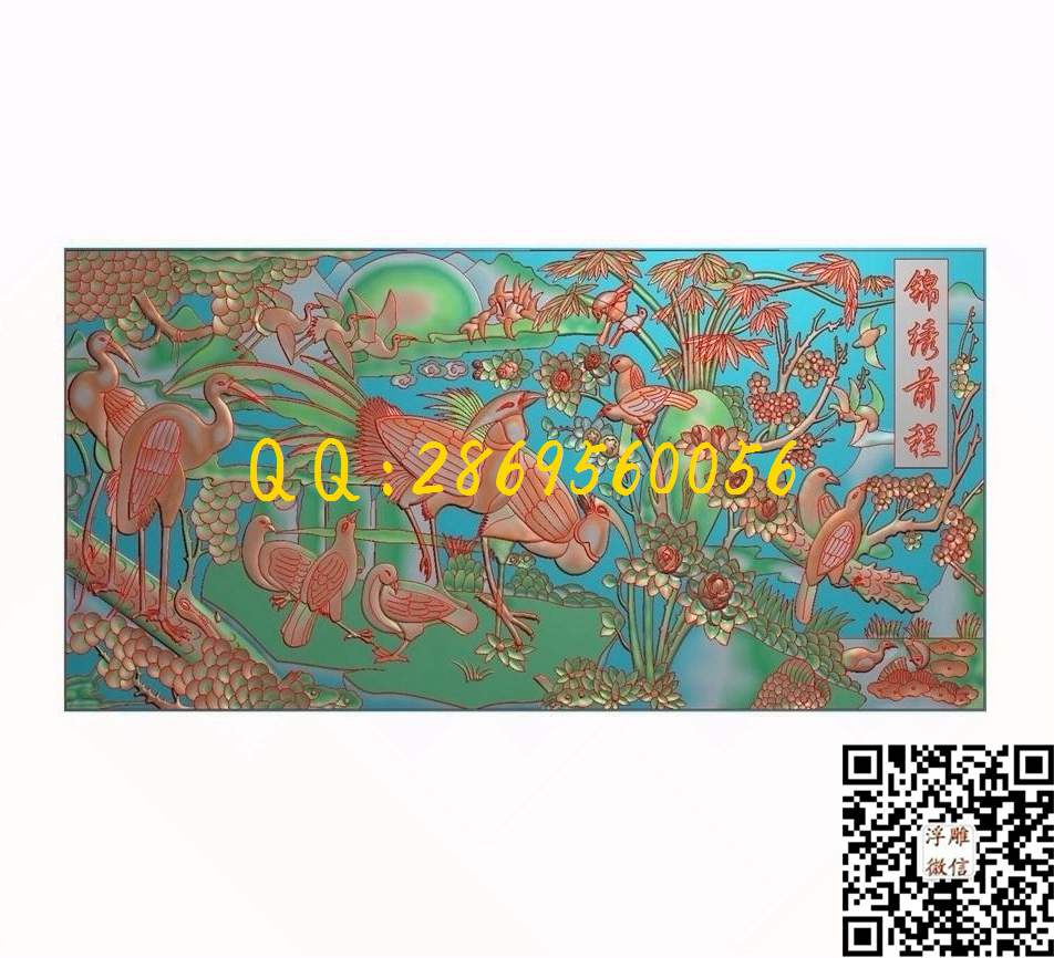 石雕图牌楼装饰仿古建筑_松鹤花鸟屏风石雕挂屏影壁锦绣前程精雕图浮雕图