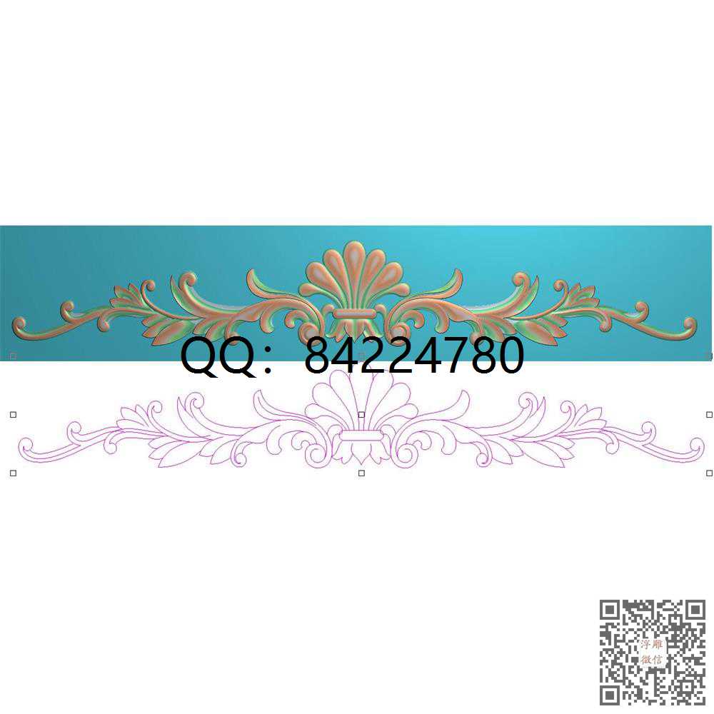 YH60洋花2320-360_洋花门花雕花横洋花精雕图浮雕图