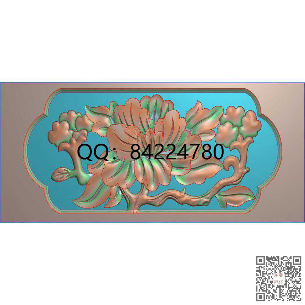 YH80洋花375-171_洋花门花雕花横洋花精雕图浮雕图