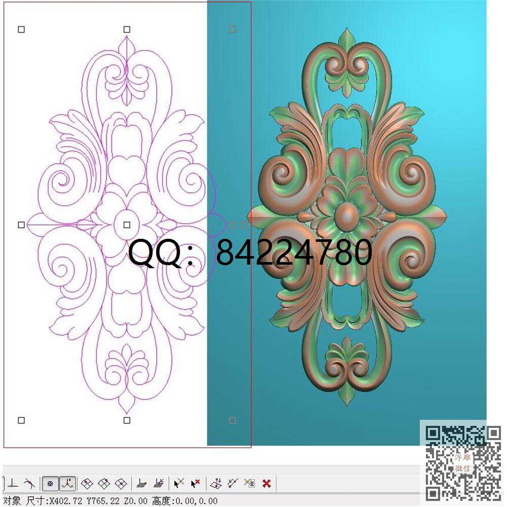 SD150石雕洋花402-765_竖洋花石雕洋花竖板贴花精雕图浮雕图