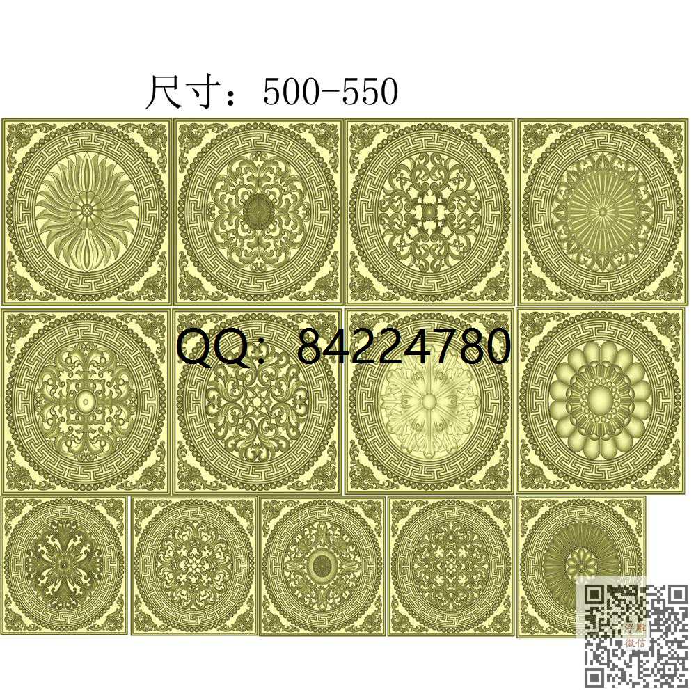 回纹洋花角花门板背板_藏式图古建图精雕图浮雕图