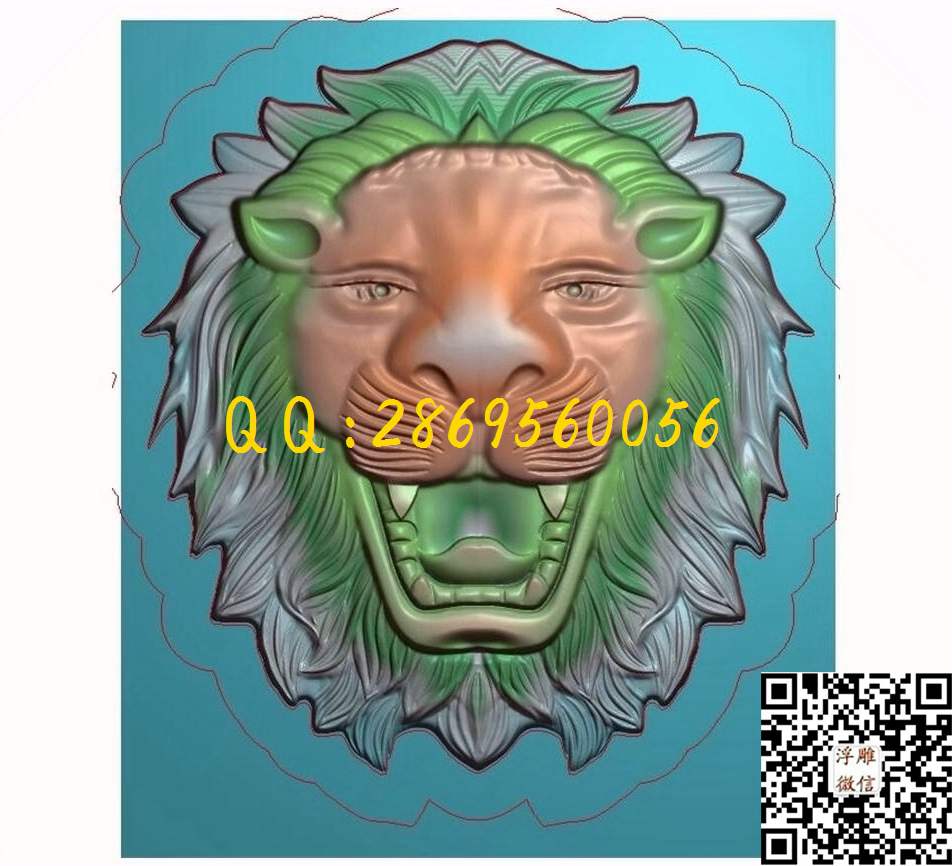 狮子王361-424-45_动物挂件牌子46牌玉雕精雕图浮雕图