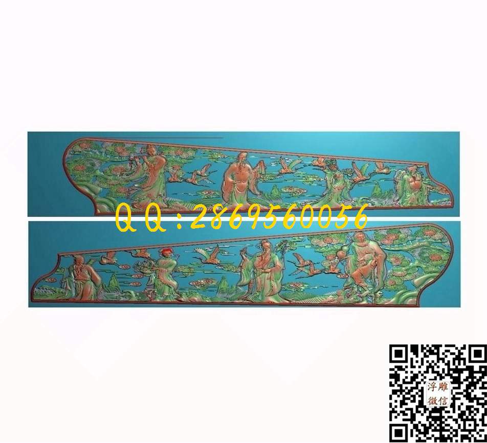 390-10_棺材帮子侧板天盖挡板寿盒骨灰盒棺木寿材围板精雕图浮雕图