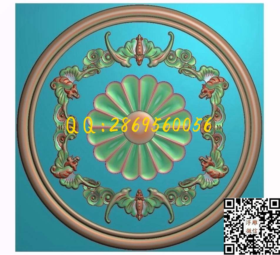 圆蝙蝠门花333-333-5_圆形洋花欧式洋花门花贴花木门洋贴花圆洋花圆门花精雕图浮雕图