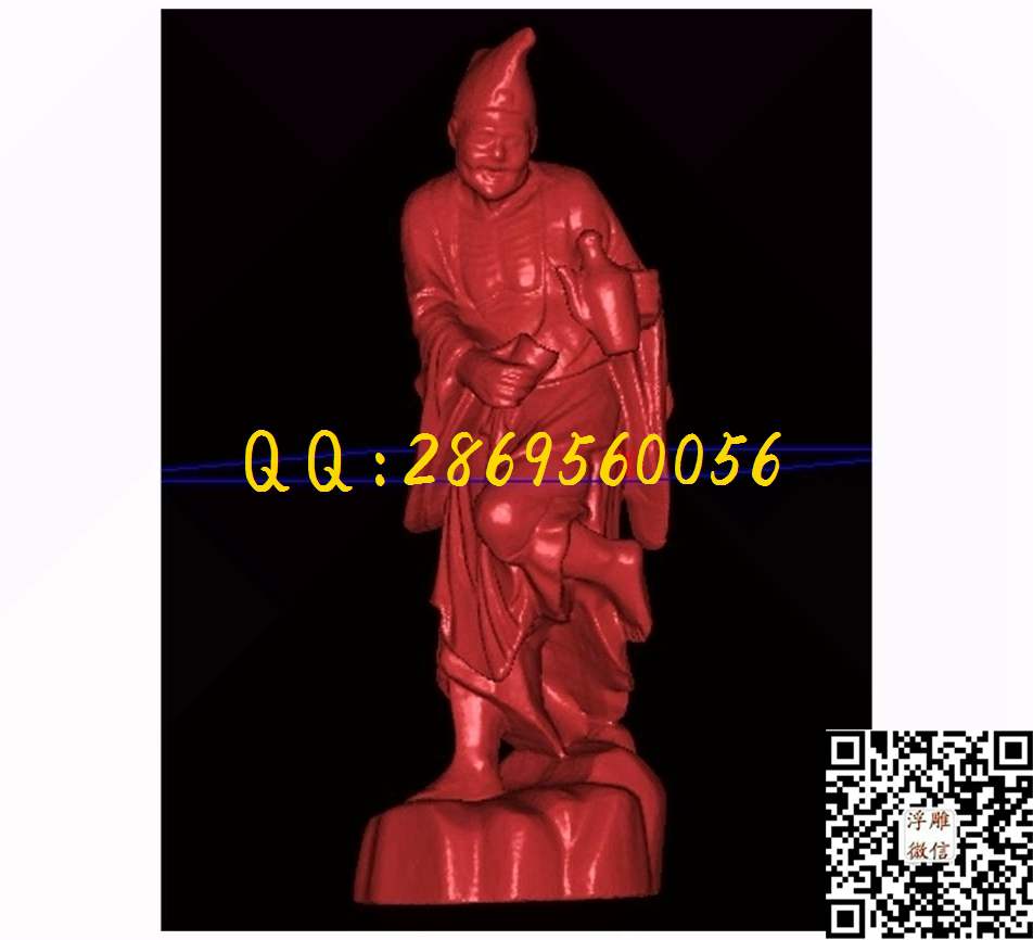 济公_STL立体模型圆雕图立体浮雕3d电脑雕刻打印四轴雕刻橄榄核雕精雕图浮雕图