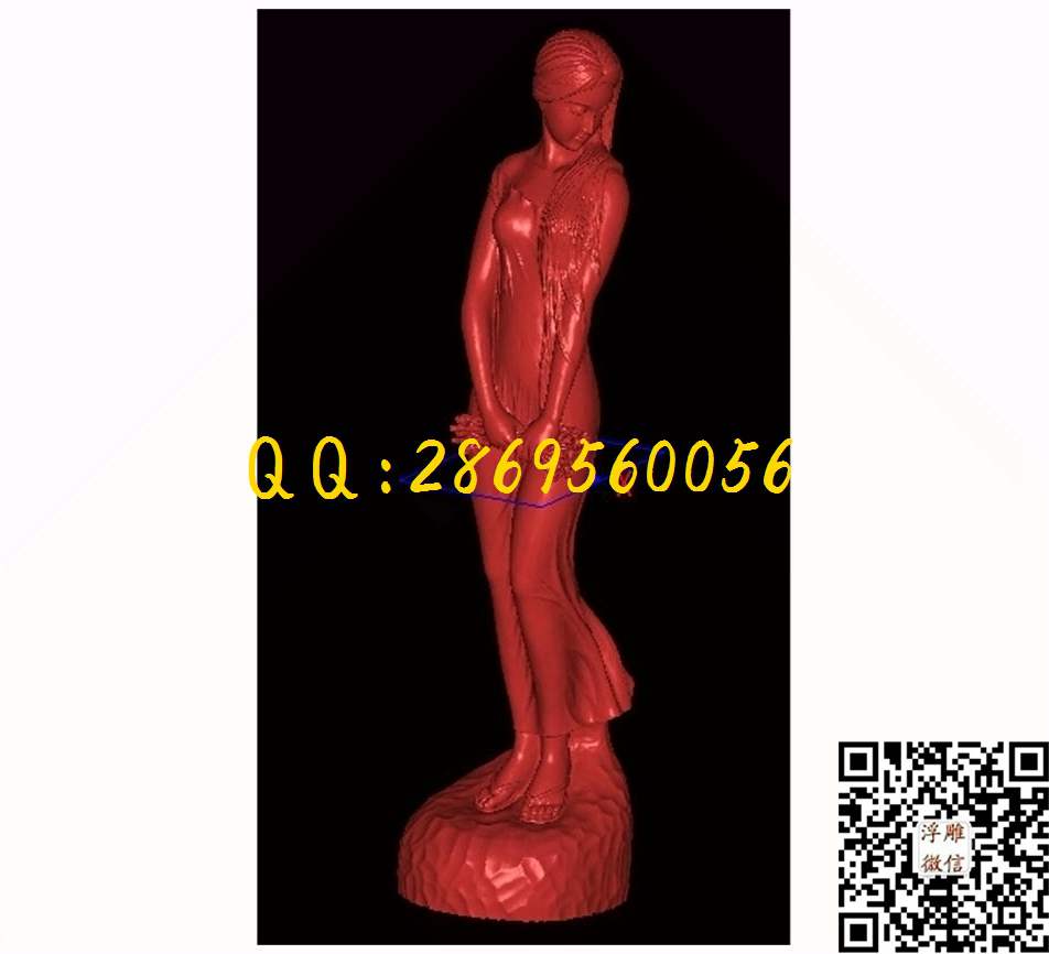 美女立体图_STL立体模型圆雕图立体浮雕3d电脑雕刻打印四轴雕刻橄榄核雕精雕图浮雕图