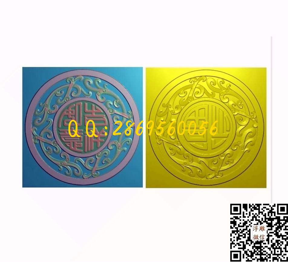 吉祥如意福654-654-5_圆形浮雕图圆屏图精雕图浮雕图