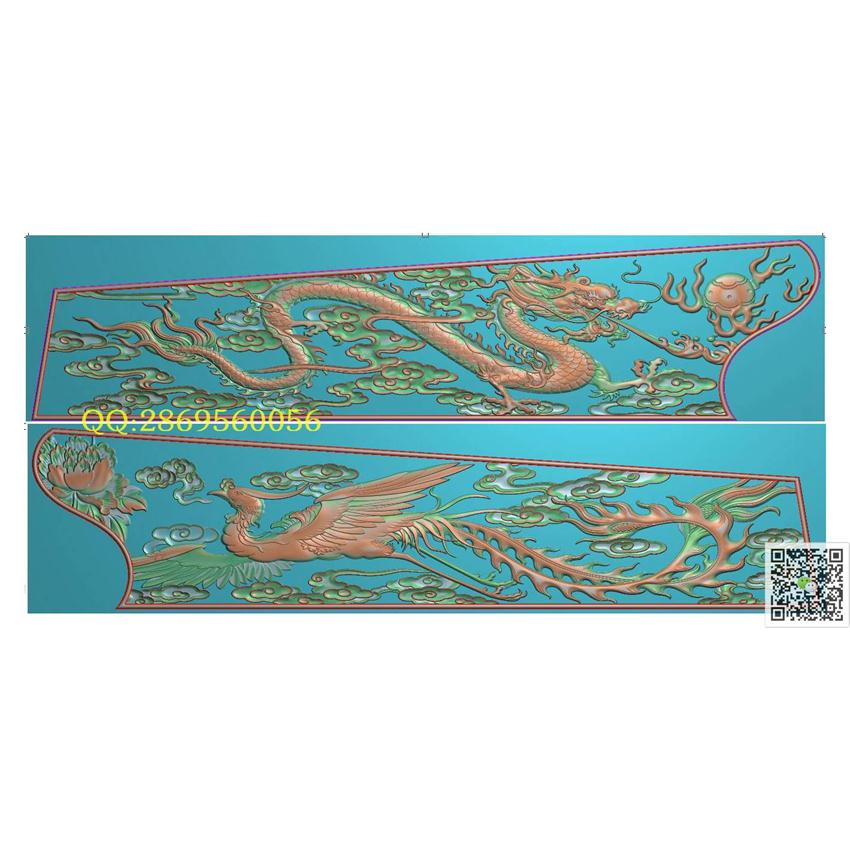 GC150龙凤棺材1800-410_棺材挡板 寿盒围板 寿材精雕图浮雕图
