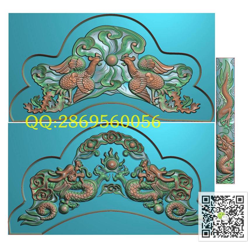 LF龙凤墓碑头_石雕墓碑图墓碑头精雕图浮雕图