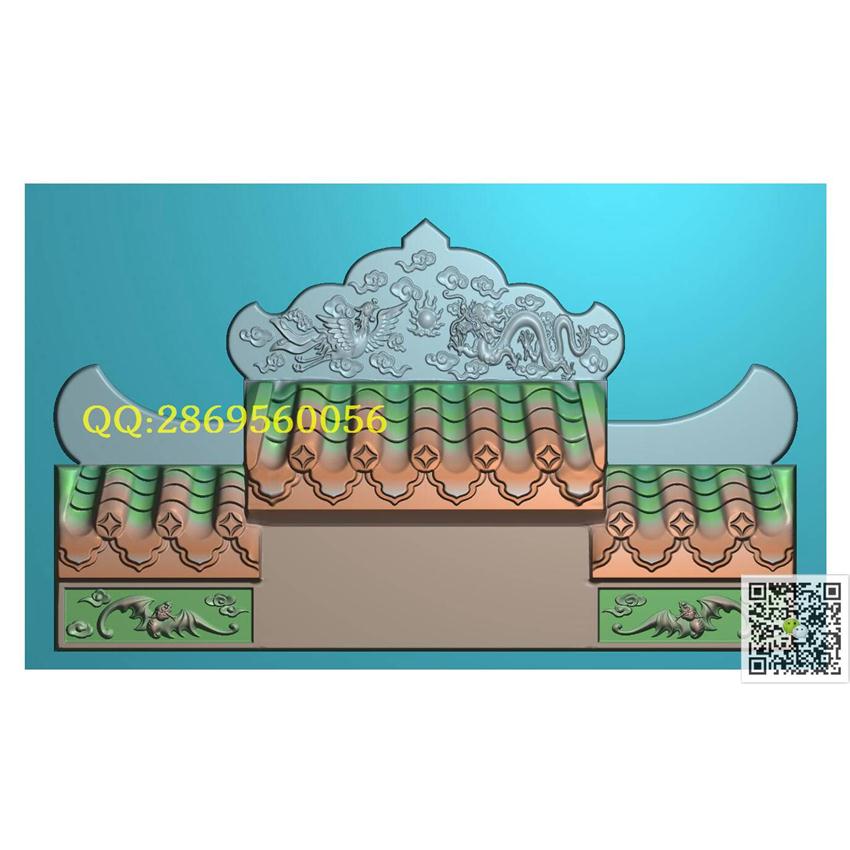 龙凤墓碑844-503_石雕墓碑图墓碑头瓦蝙蝠精雕图浮雕图