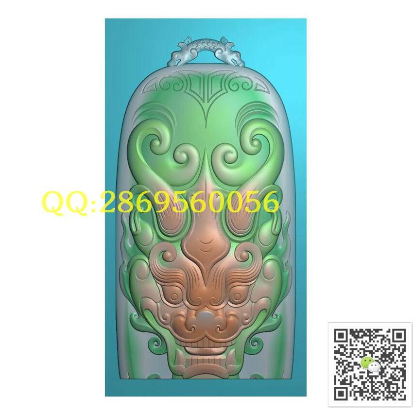 PX50貔貅兽牌加牌头_玉雕挂件牌子挂饰46牌精雕图浮雕图