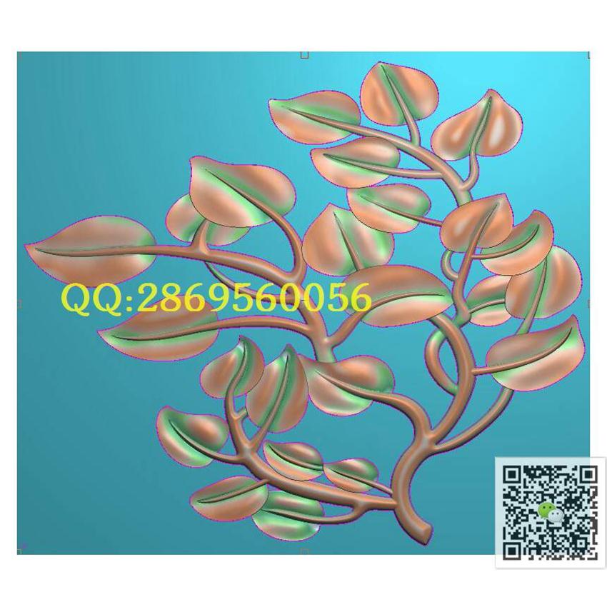 SY150树叶400-345_玉雕挂件牌子挂饰46牌精雕图浮雕图