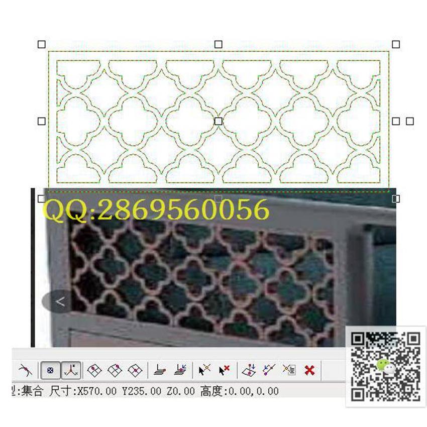 HG15镂空花格570-235_屏风牌匾字牌挂屏线雕单线切割通花精雕图浮雕图