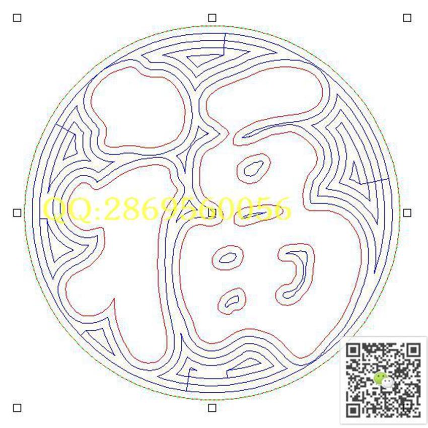 圆福128_矢量图电脑雕刻数控激光雕刻单线图线雕图精雕图浮雕图