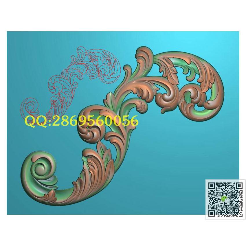 JH240角花408-320_洋花角花雀替边角门花贴花精雕图浮雕图