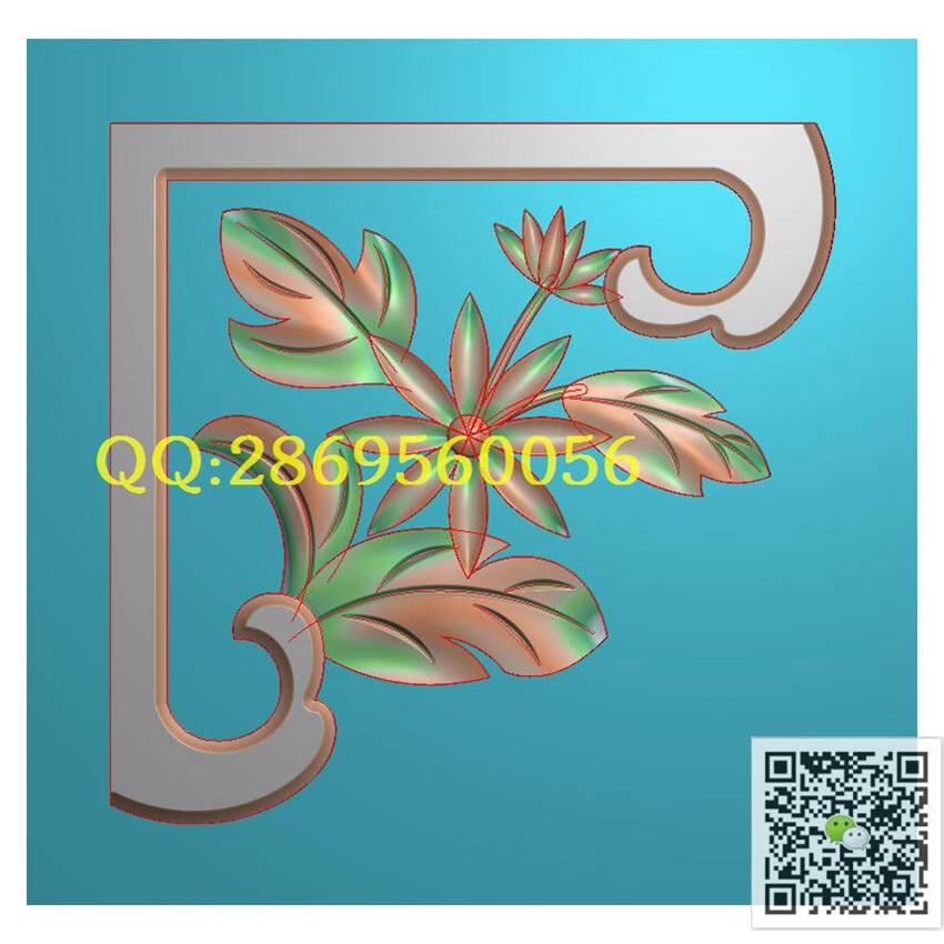 JH60洋花角花_洋花角花雀替边角门花贴花精雕图浮雕图