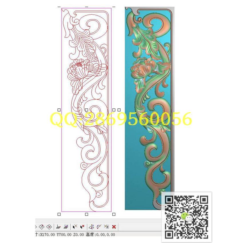 MD160牡丹镂空角花170-700_洋花角花雀替边角门花贴花精雕图浮雕图