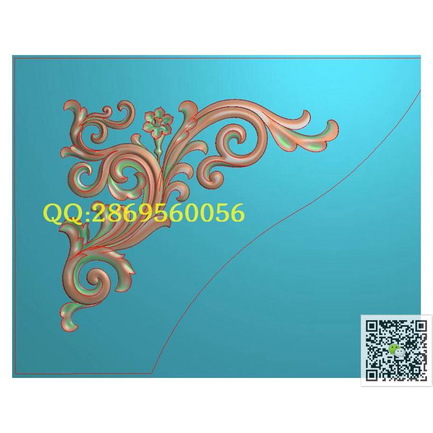 YH100洋花角花872-724_洋花角花雀替边角门花贴花精雕图浮雕图