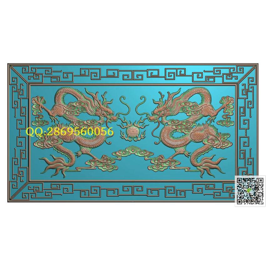 SL30双龙戏珠502-278_龙凤戏珠石雕仿古龙凤横梁柱头精雕图浮雕图