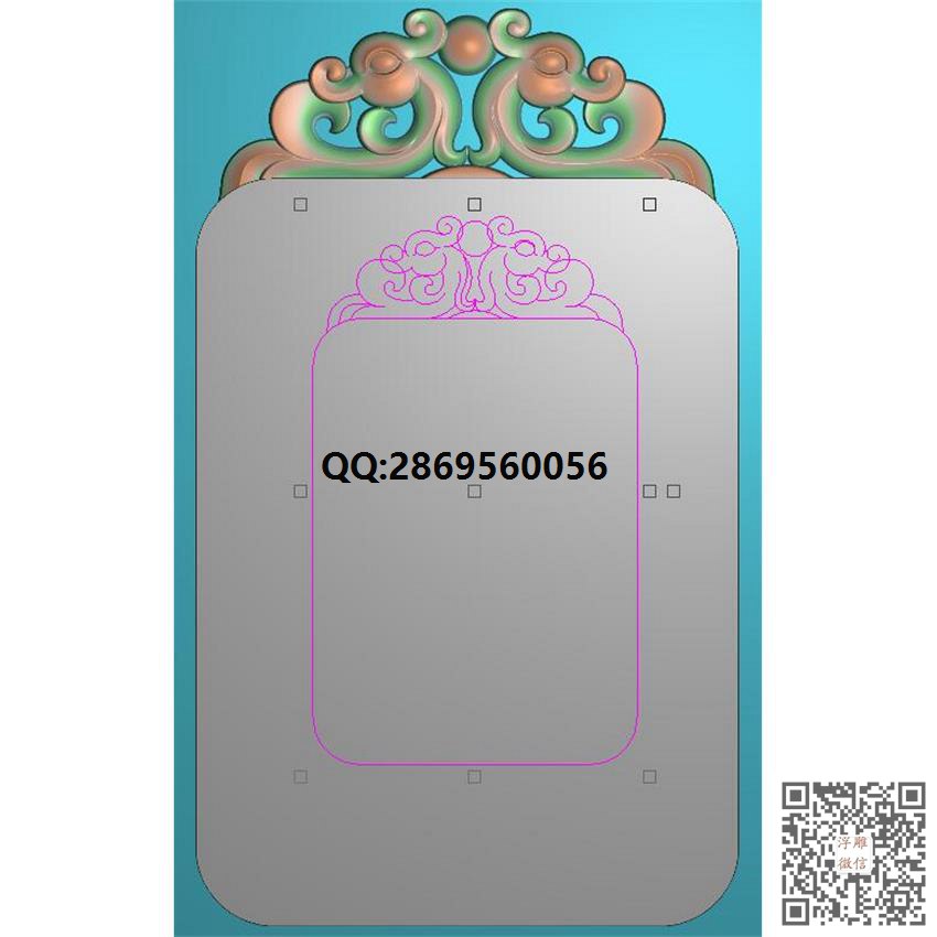 GJTK-008仿古草龙挂件牌头边框带线_挂件精雕图仿古牌子浮雕图46牌灰度图兽牌玉雕图精雕图浮雕图