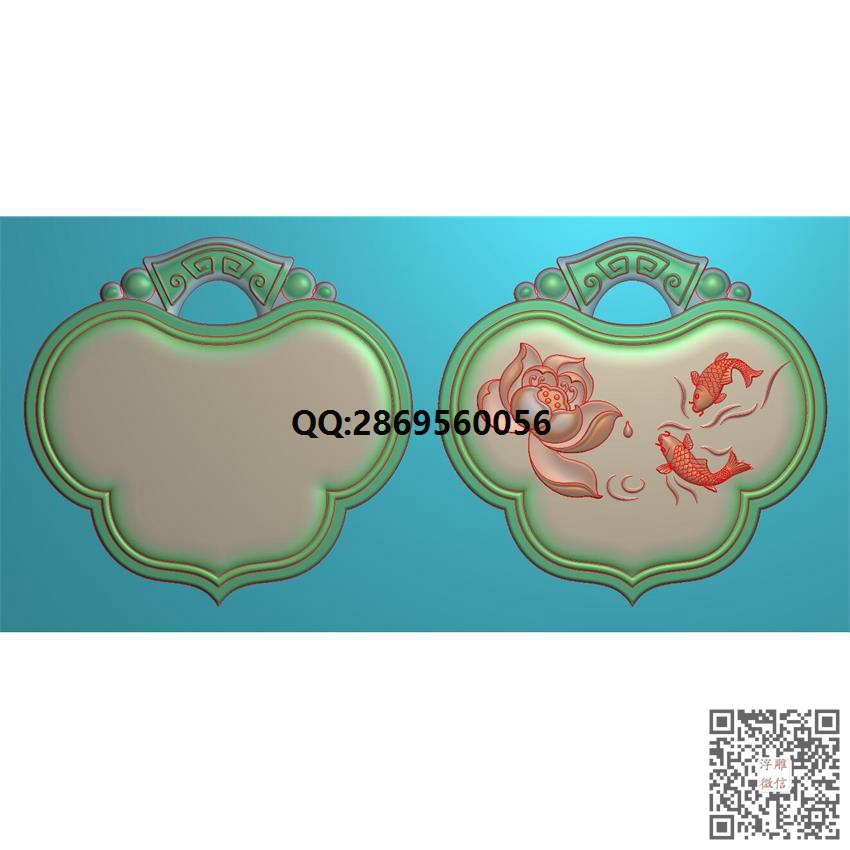 GJTK-016如意锁牌头挂件边框带线_挂件精雕图仿古牌子浮雕图46牌灰度图兽牌玉雕图精雕图浮雕图