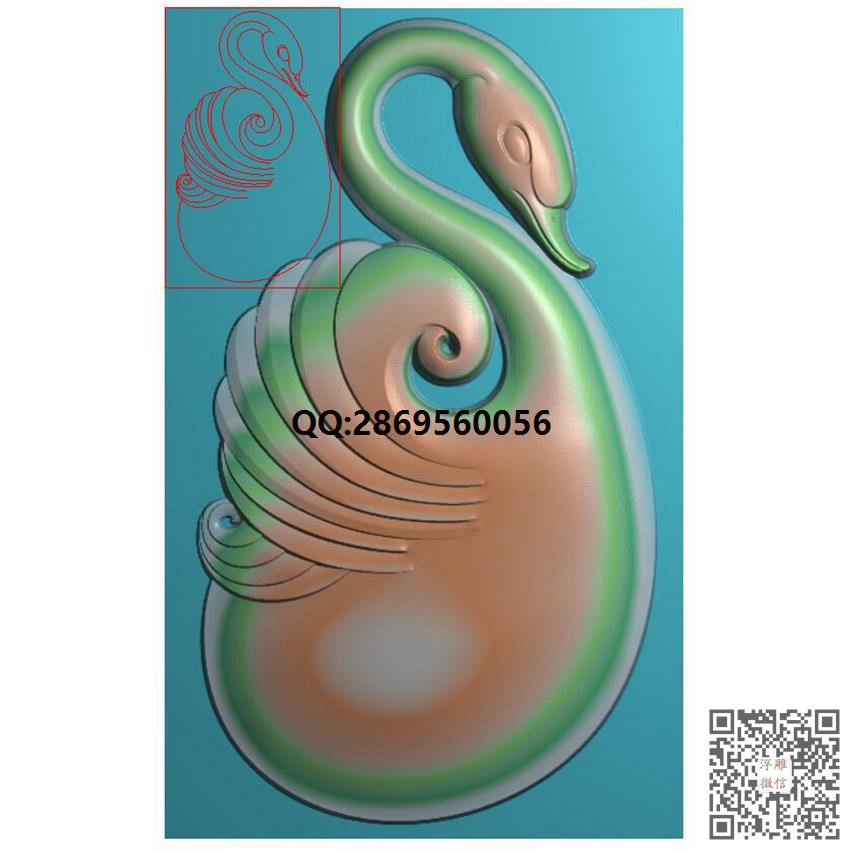 GN-068天鹅挂件带线_挂件精雕图仿古牌子浮雕图46牌灰度图兽牌玉雕图精雕图浮雕图