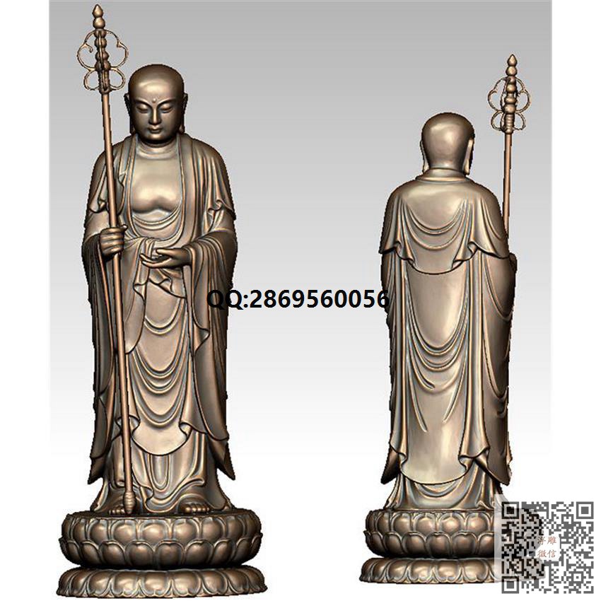 F-016站立唐僧_STL圆雕图3d打印立体模型3d三维立体图精雕图浮雕图