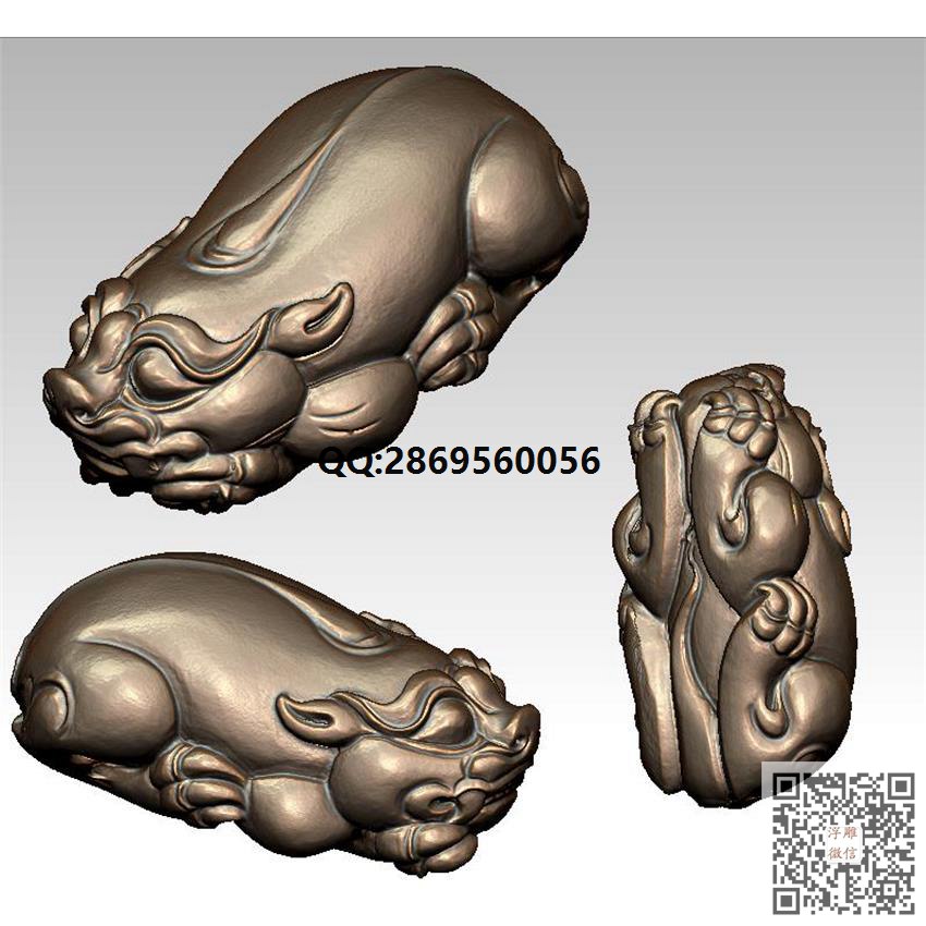 LDP-029貔貅_STL圆雕图3d打印立体模型3d三维立体图精雕图浮雕图