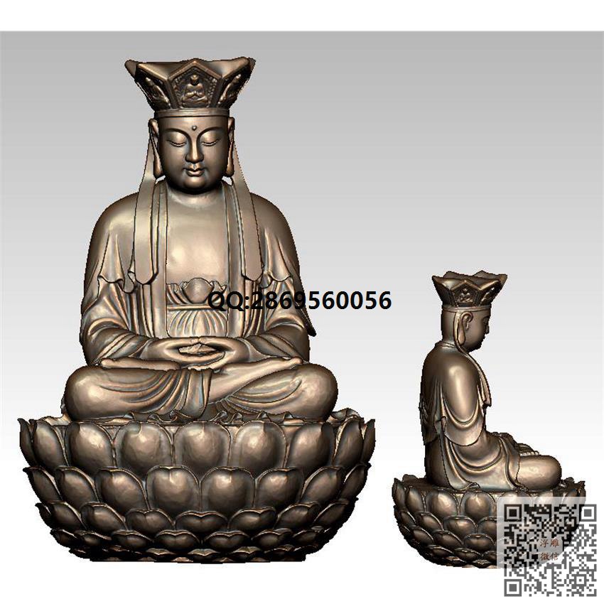 LFQ-006莲花地藏佛_STL圆雕图3d打印立体模型3d三维立体图精雕图浮雕图