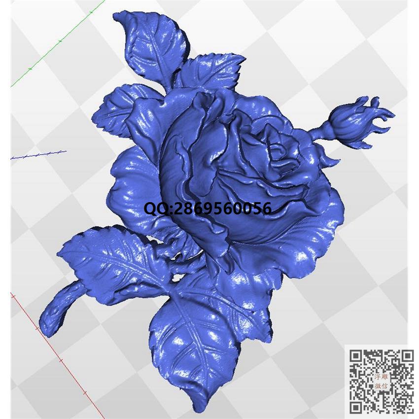 牡丹花132_STL圆雕图3d打印立体模型3d三维立体图精雕图浮雕图
