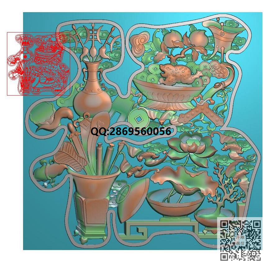 博古福字花瓶_四季花瓶精雕图花瓶屏风抽屉花瓶大门精雕图浮雕图