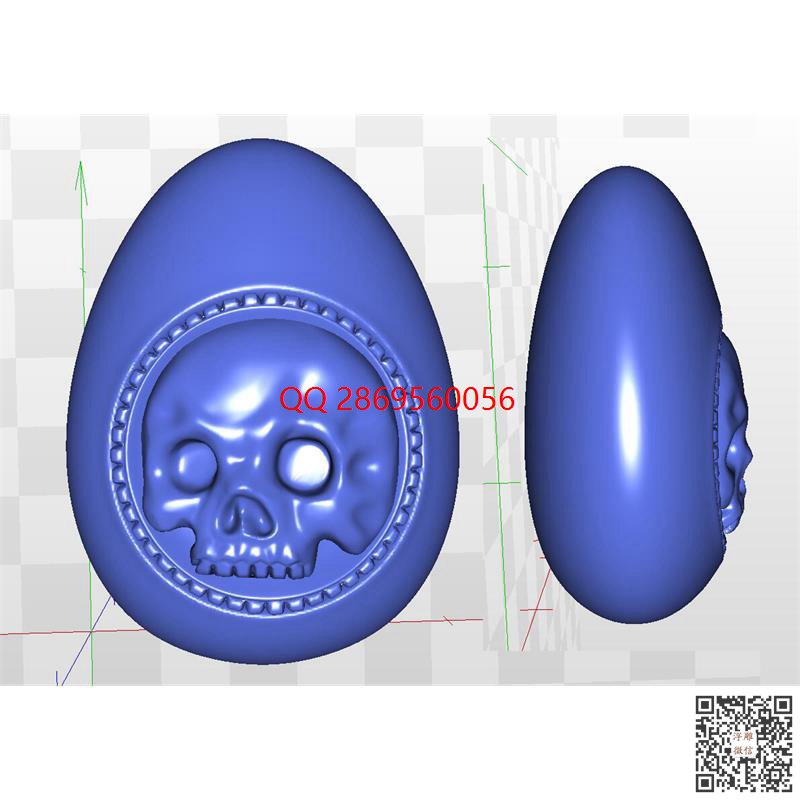 骷髅坠挂件_STL圆雕图3d打印立体电脑模型精雕图浮雕图