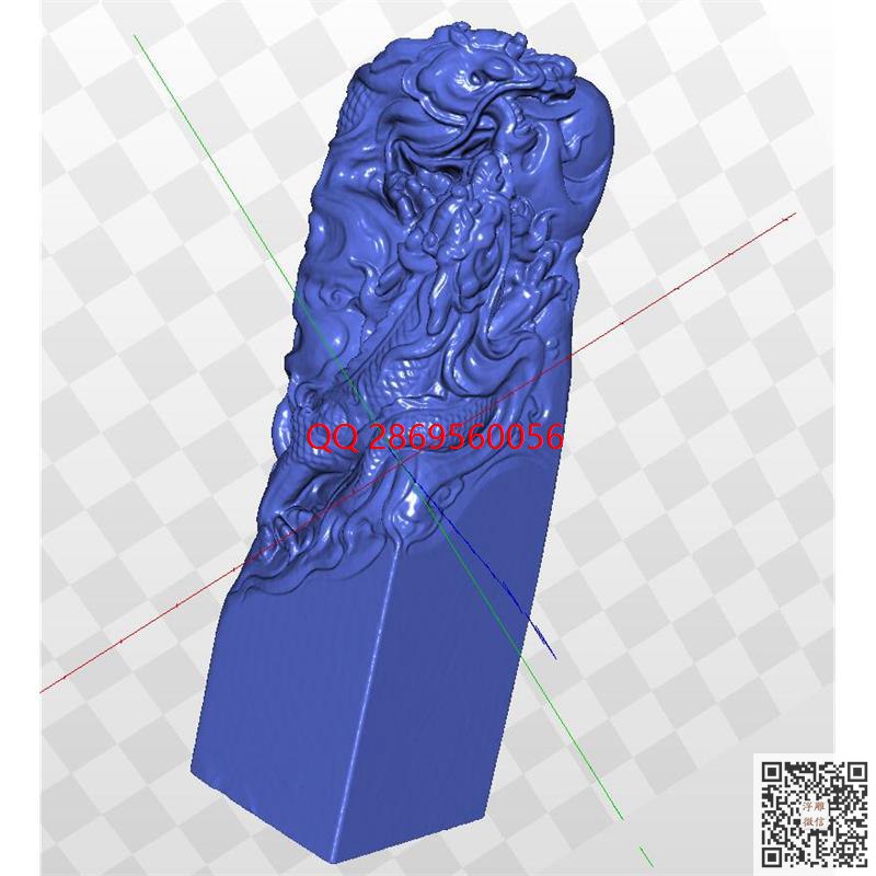 龙戏珠印章_STL圆雕图3d打印立体电脑模型精雕图浮雕图