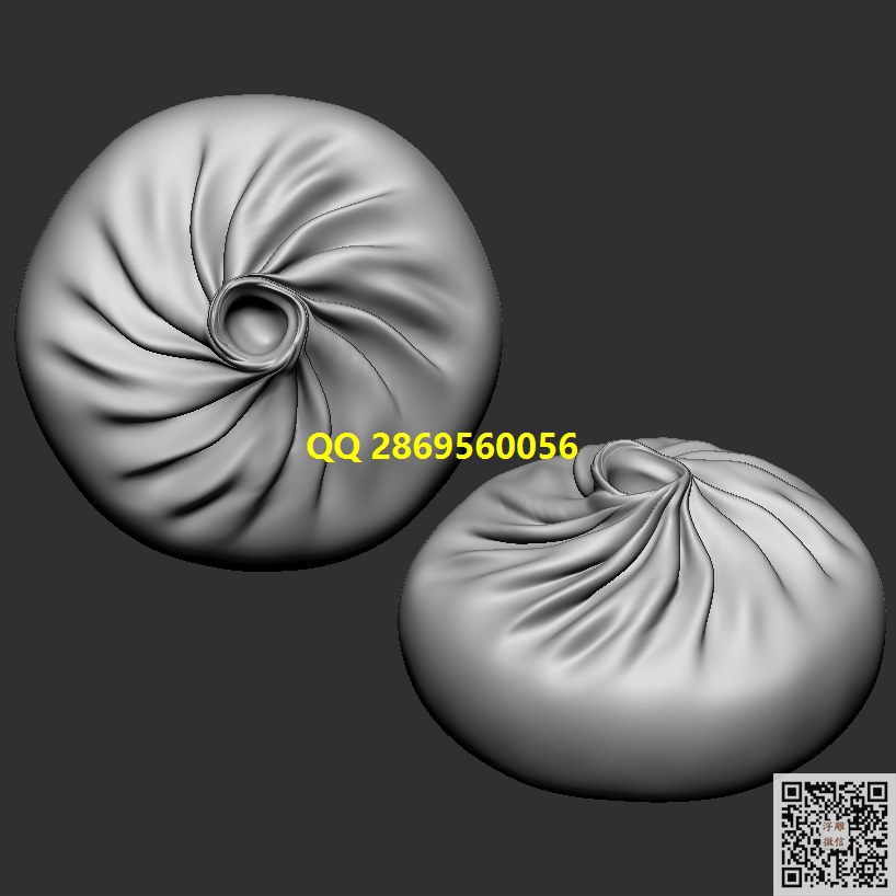 包子STL_STL圆雕图3d打印三维立体模型多轴雕刻机加工图精雕图浮雕图