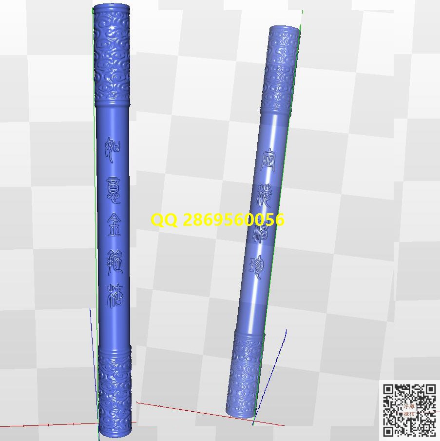 金箍棒定海神针_STL圆雕图3d打印三维立体模型多轴雕刻机加工图精雕图浮雕图