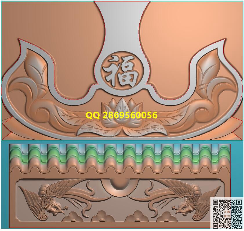 凤凰洋花福墓碑_石雕墓碑精雕图石碑图精雕图浮雕图