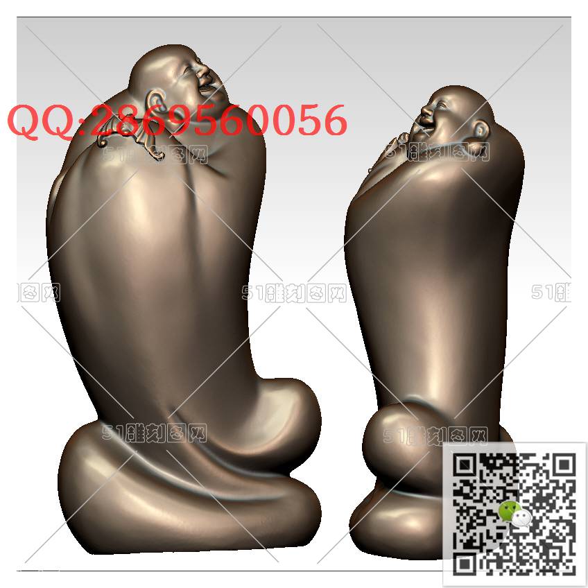 FO-007站弥勒_佛像弥勒佛笑佛3d打印stl圆雕图扫描立体模型多轴数控电脑雕刻精雕图浮雕图
