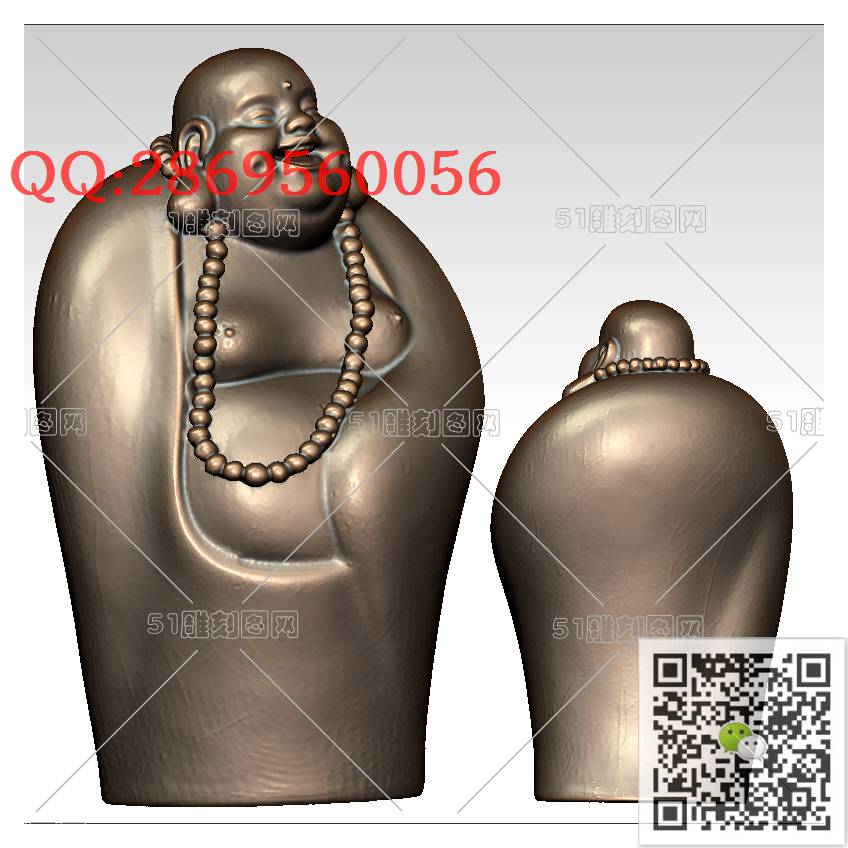 FO-016站弥勒_佛像弥勒佛笑佛3d打印stl圆雕图扫描立体模型多轴数控电脑雕刻精雕图浮雕图