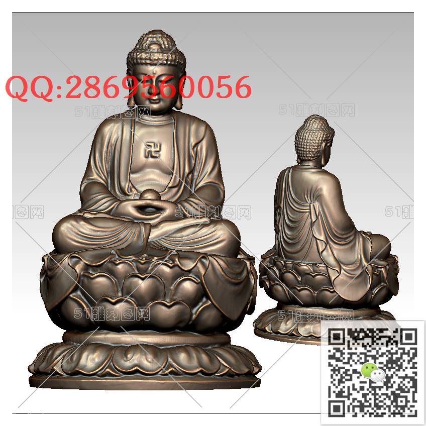 F-013坐莲释迦摩尼佛祖_佛祖佛像摆件立体佛如来佛3d打印stl圆雕图扫描立体模型多轴数控电脑雕刻精雕图浮雕图