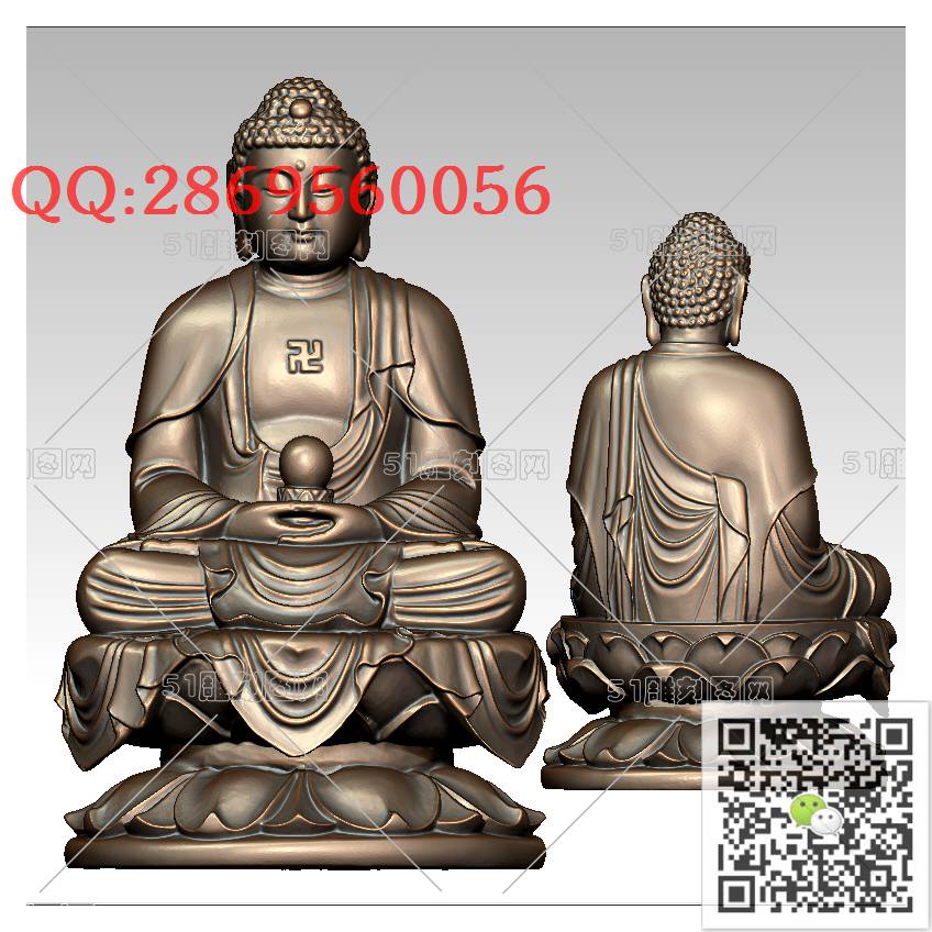 F-025坐立佛像_佛祖佛像摆件立体佛如来佛3d打印stl圆雕图扫描立体模型多轴数控电脑雕刻精雕图浮雕图