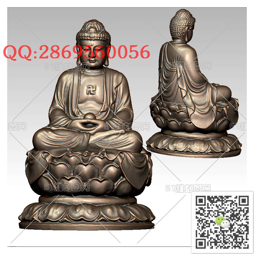 F-027坐立佛像_佛祖佛像摆件立体佛如来佛3d打印stl圆雕图扫描立体模型多轴数控电脑雕刻精雕图浮雕图